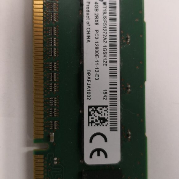 Lot of 4 Used Micron 4GB PC3-12800U-11-13 Ram Kit. - Picture 12 of 13